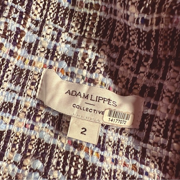 Adam Lippes Collection Navy Blue Tailored Classic Tweed Textured Blazer Size 2 - Picture 5 of 16